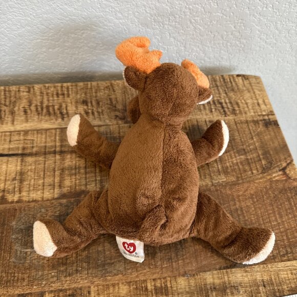 Ty Pluffies Lumpy Moose Plush Brown 2003 10” Stuffed Animal Toys - Picture 4 of 8